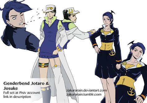 Genderbend Jotaro And Josuke Pixiv By Zakurarain On Deviantart