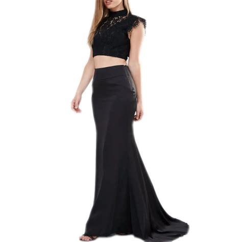 Buy Formal Black Mermaid Skirt Zipper Waistline Floor