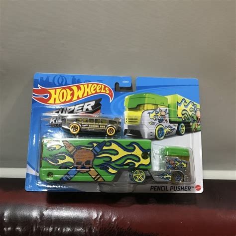 Hijau Hotwheels Super Rigs Pencil Pusher Green Shopee Malaysia