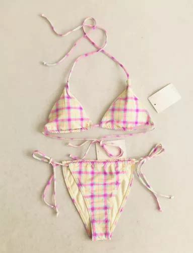 Bikini Brasile O Bershka Tiro Alto De Cuadros Tipo Cortina Env O Gratis