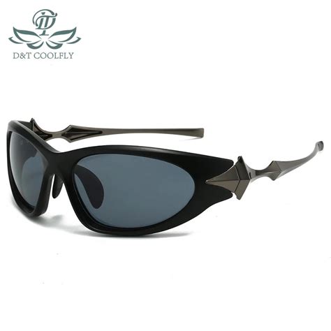 D T 2024 New Fashion Wrap Sunglasses Men Women Pc Lens Metal Frame