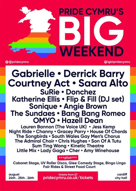 Pride Cymrus Big Weekend Line Up Announced Scene Magazine From