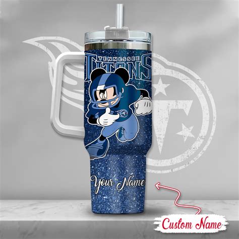 Tennessee Titans Nfl Mickey Mouse Glitter Custom Stanley Quencher Oz