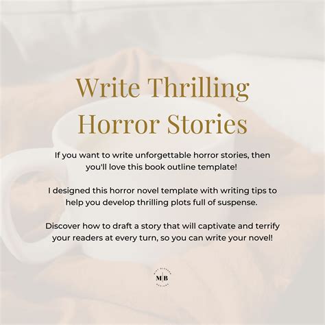 Horror Novel Outline Template Book Writing Template For Etsy