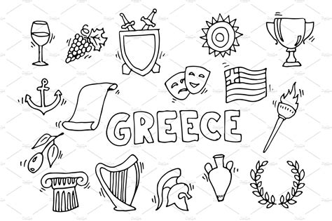 Greece Greece Drawing Greek Drawing Easy Drawings