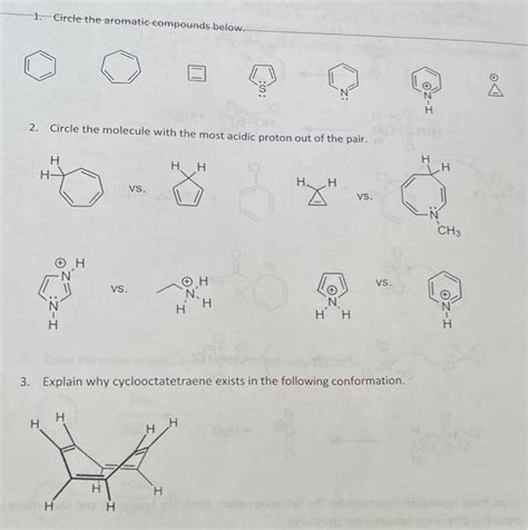 Solved 2 Circle The Molecule With The Most Acidic Proton