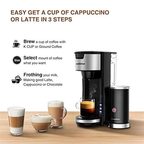 Singles Serve Coffee Makers With Milk Frother, 2-In-1 Coffee Machine ...