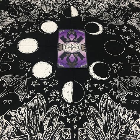 Moon Phases Tarot Cloth And Case Fits Any Deck Crystals Etsy