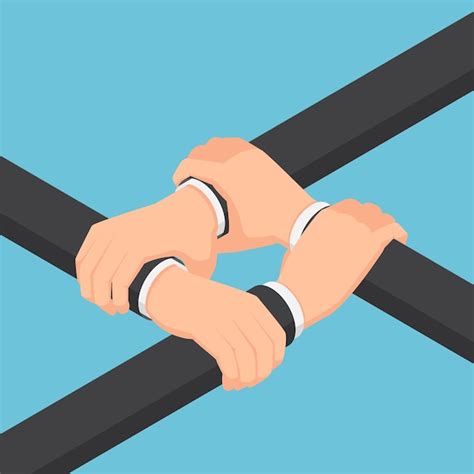 Premium Vector Flat 3d Isometric Businessman Hands Holding Each Other