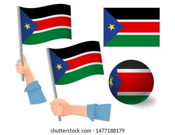 South Sudan Flag Icon Set National Stock Vector Royalty Free