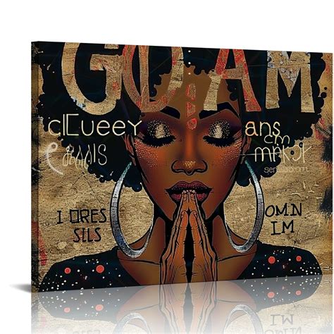 Jeuxus African American Wall Art Inspiration Black Girl Canvas Art