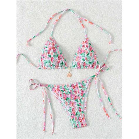 Có sẵn 𝒫𝑒𝒶𝒸𝒽𝓎 𝒷𝒾𝓀𝒾𝓃𝒾 Bikini Của phụ nữ In hoa Đồ bơi Bộ Shopee Việt Nam
