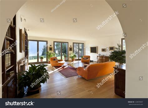 beautiful apartment interior living room stock photo
