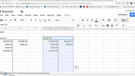 Creating T Accounts In Google Sheets YouTube