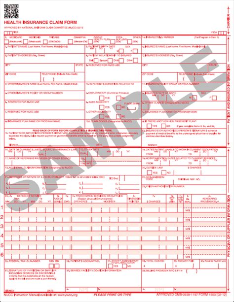 Health Insurance Claim Form Example How To A Fill Out An Hcfa 1500 Form