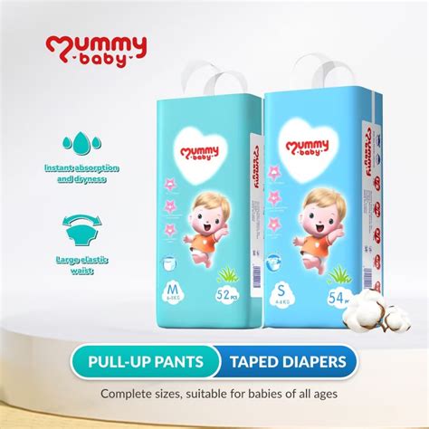 MummyBaby Comfort 46 54 PCS Baby Diaper S M L All Size Unisex Ultra