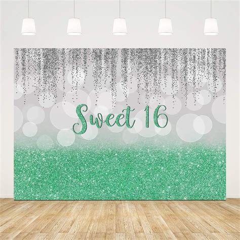 Sweet 16th Birthday Backdrops For Party Bokeh Glitter 16