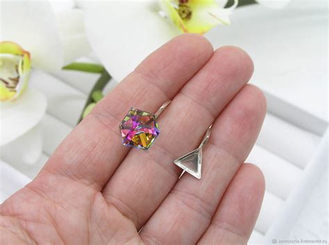 Серебро 925. 8 мм. Швензы для кубов Swarovski #4841 в интернет-магазине ...