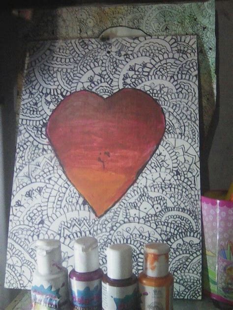 Cuadro Con Mandalas Por Fuera Y Por Dentro El Corazon Muy Lindo Echo