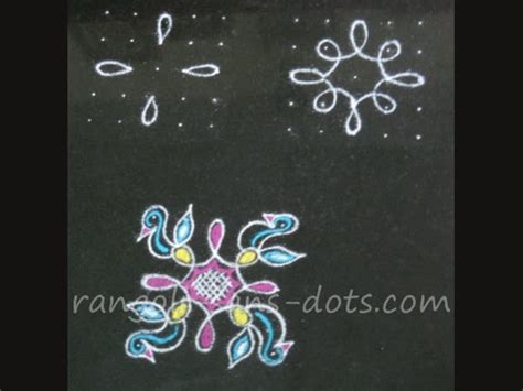 Simple rangoli designs 5 dots | Kolam by Sudha Balaji