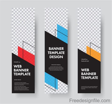 Vertical banners template illustration design vector 02 free download