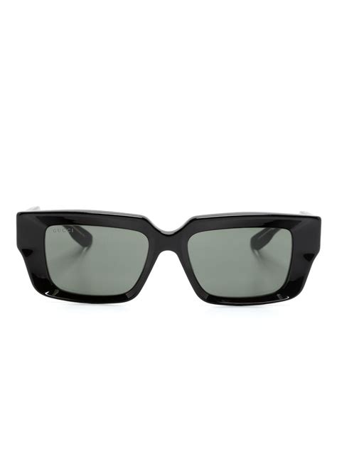 Gucci Eyewear Rectangle Frame Sunglasses Black Farfetch Za