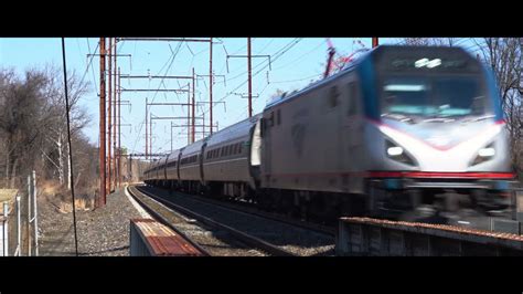 Fast Amtrak Trains Holmesburg Pa Youtube