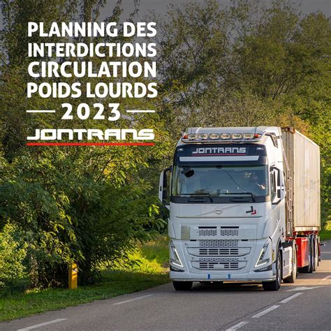 Calendrier des Interdictions de circulation en 2023 Spécial Poids lourds