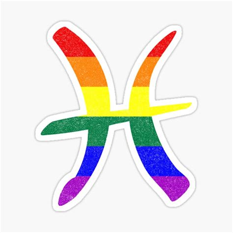 Lgbt Gay Pride Flag Pisces Zodiac Sign Sticker By Valador Redbubble