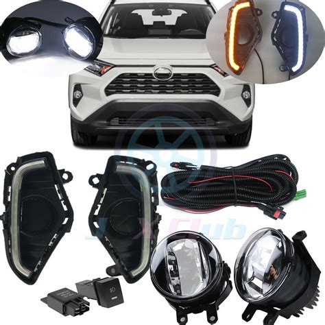 For Toyota RAV4 2019 2023 LED DRL Lamps OEM LED Fog Lights W Harness