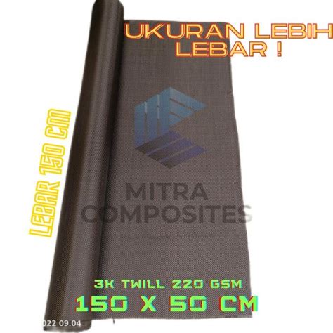 Jual Twill 3K 220 Gsm Serat Carbon Karbon Kevlar Fiber Fabric Kain