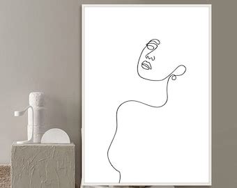 Abstract One Line Feminine Figure Printable Minimalist Nude Etsy