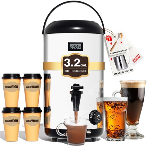 Wantjoin Electric Heating Beverage Dispenser Cup Hot Cold Water Urn Stainless Steel Premium