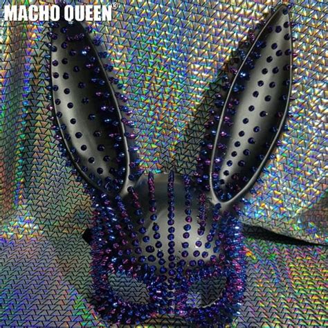 Rhinestone Bunny Mask In 2020 Bunny Mask Rave Mask Ultra Music