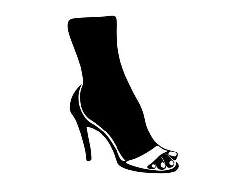 Black And White Female Foot In A Heeled Shoe Logo Of A Woman Shoe Store 16143908 Vector Art At