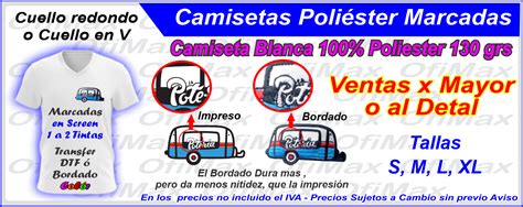 Camisetas En Polialgodon Y Camisas En Poliester