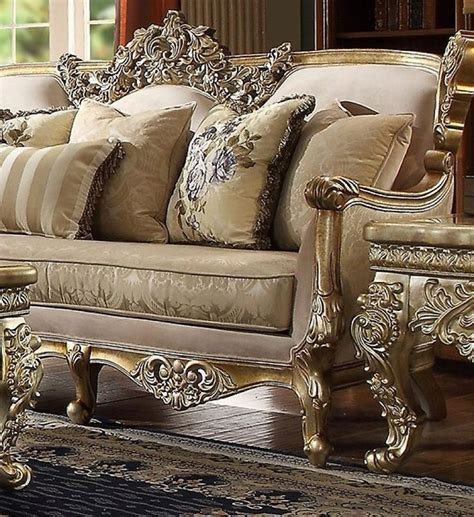 Gold, Metallic Living Room Homey Design hd-s04 | Luxury furniture sofa, Traditional sofa, Gold couch