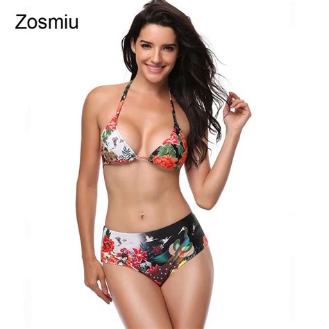 Zosmiu Neue Ankunft Retro Sexy Blumendruck Bikini Gesetzte