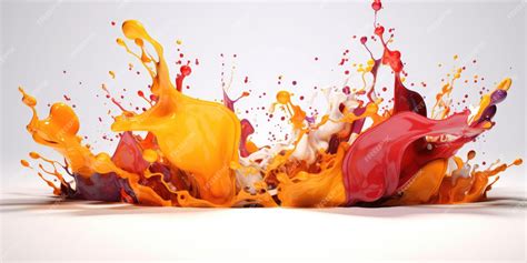 Premium Photo Splash Of Orange And Red Paint On A White Background