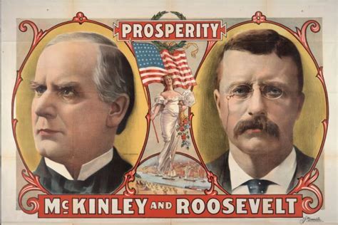 A campaign poster for Theodore Roosevelt and William McKinley ...