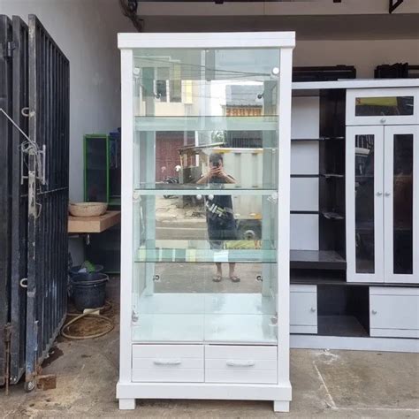 Pajangan Kaca 2 Pintu Lemari Display Showcase Lemari Tas Lazada