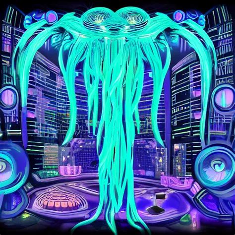 Cyberpunk Jellyfish Digital Art Stable Diffusion OpenArt