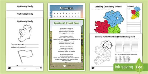 Geography Thirdfourth Class Counties Of Ireland Pack