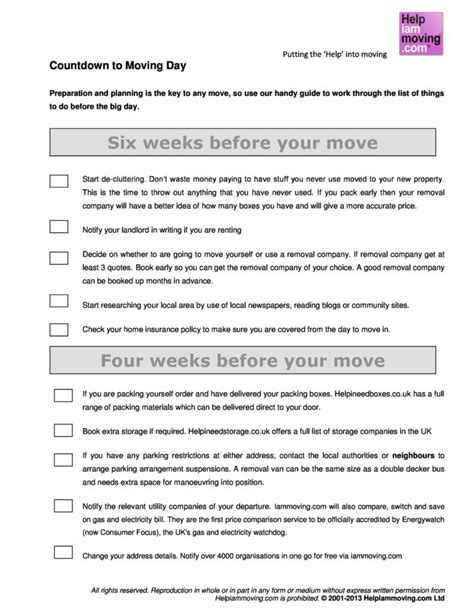 45 Great Moving Checklists [Checklist for Moving In / Out] ᐅ TemplateLab