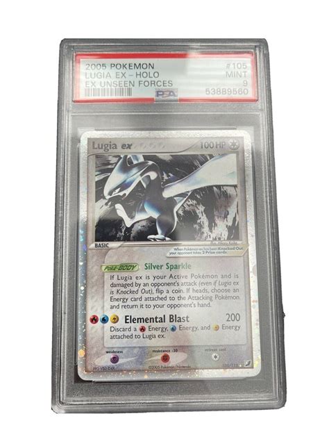 PSA 9 MINT Lugia EX 105 115 Ex Unseen Forces Pokemon Ca