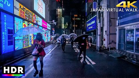 Japan Tokyo Akihabara Rainy Night Walk K Hdr Youtube