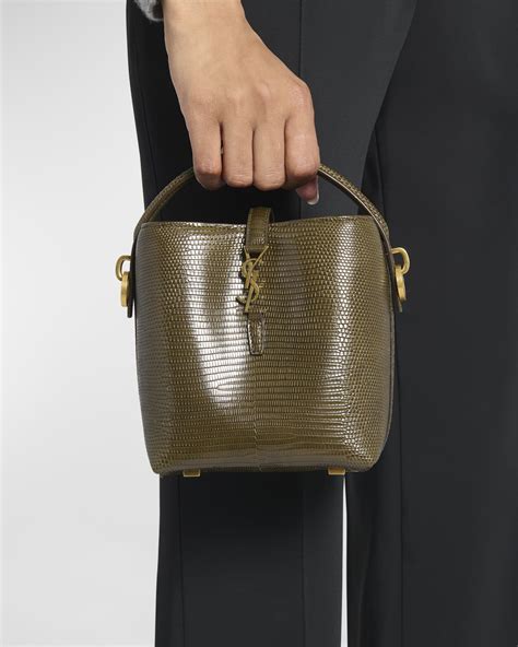 Saint Laurent Le 37 Mini YSL Bucket Bag In Lizard Neiman Marcus