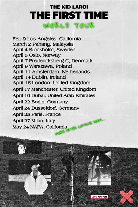 The First Time World Tour full dates (so far) : r/TheKidLAROI