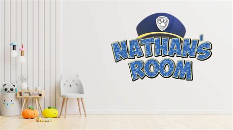 Amazon Paw Patrol Wall Decal Mural Sticker Custom Name Sticker