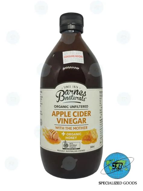 Barnes Naturals Organic Unfiltered Apple Cider Vinegar With The Mother Organic Honey 500ml